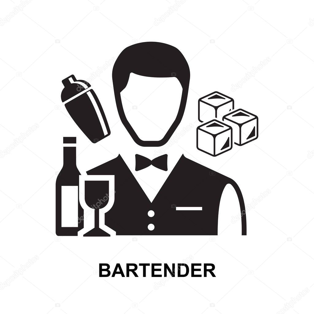 Bartender sign isolated on background vector illustration.