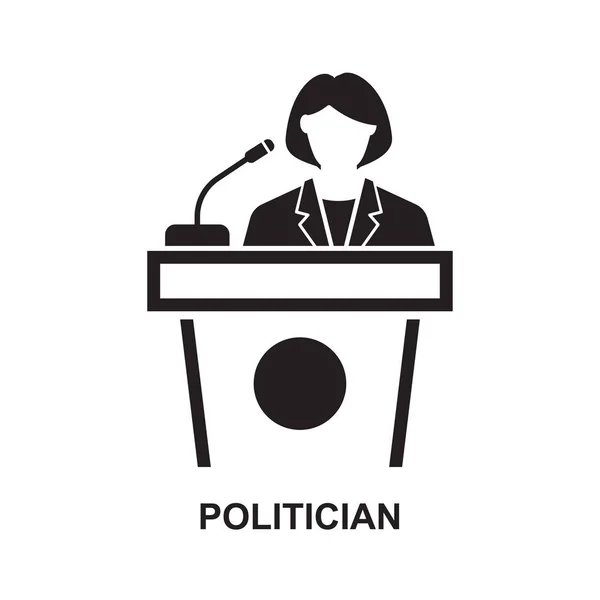 Politicus Pictogram Geïsoleerd Witte Achtergrond Vector Illustratie — Stockvector