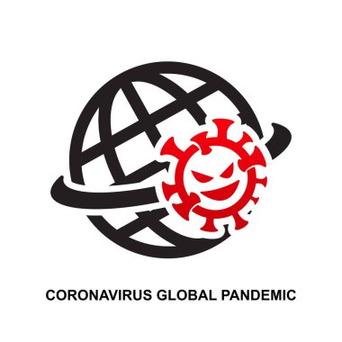 Coronavirus küresel salgın simgesi beyaz arkaplan vektörü illüstrasyonunda izole.
