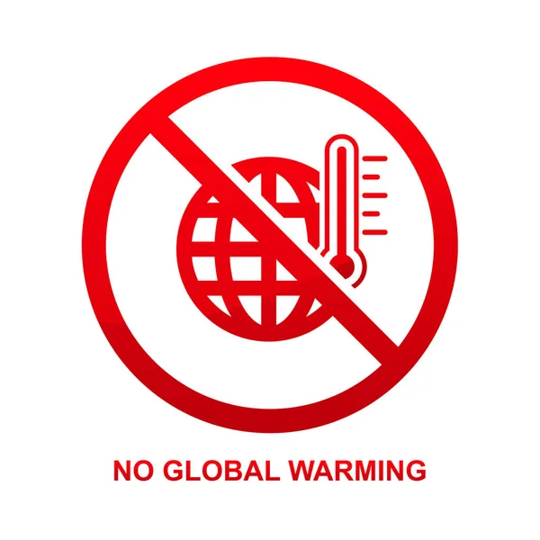 Global Warming Sign Isolated White Background Vector Illustration — Archivo Imágenes Vectoriales