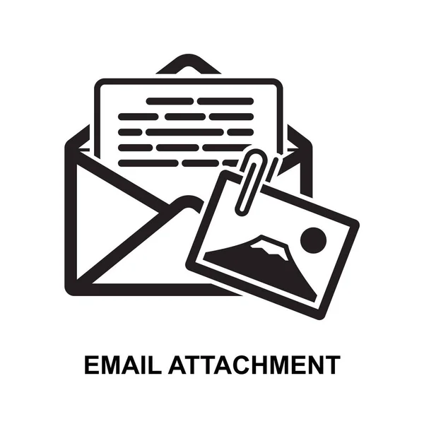 Email Attachment Icon Isolated White Background Vector Illustration — 图库矢量图片