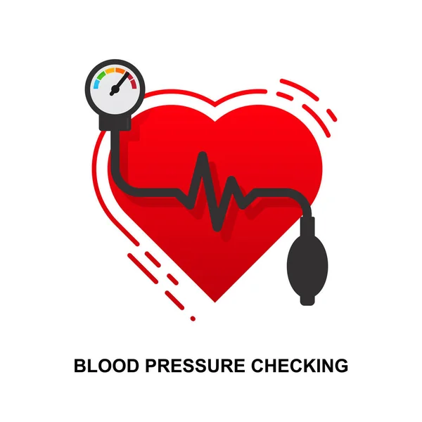 Ikona Kontroli Ciśnienia Krwi Izolowana Białym Tle Wektor Ilustracji — Wektor stockowy