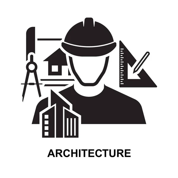 Icono Arquitectura Aislado Sobre Fondo Blanco Ilustración Vecotor — Vector de stock