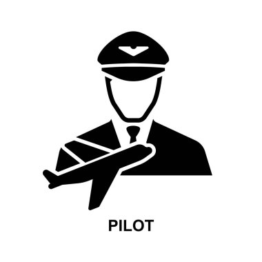 Pilot simgesi beyaz arkaplan vektör çiziminde izole edildi.