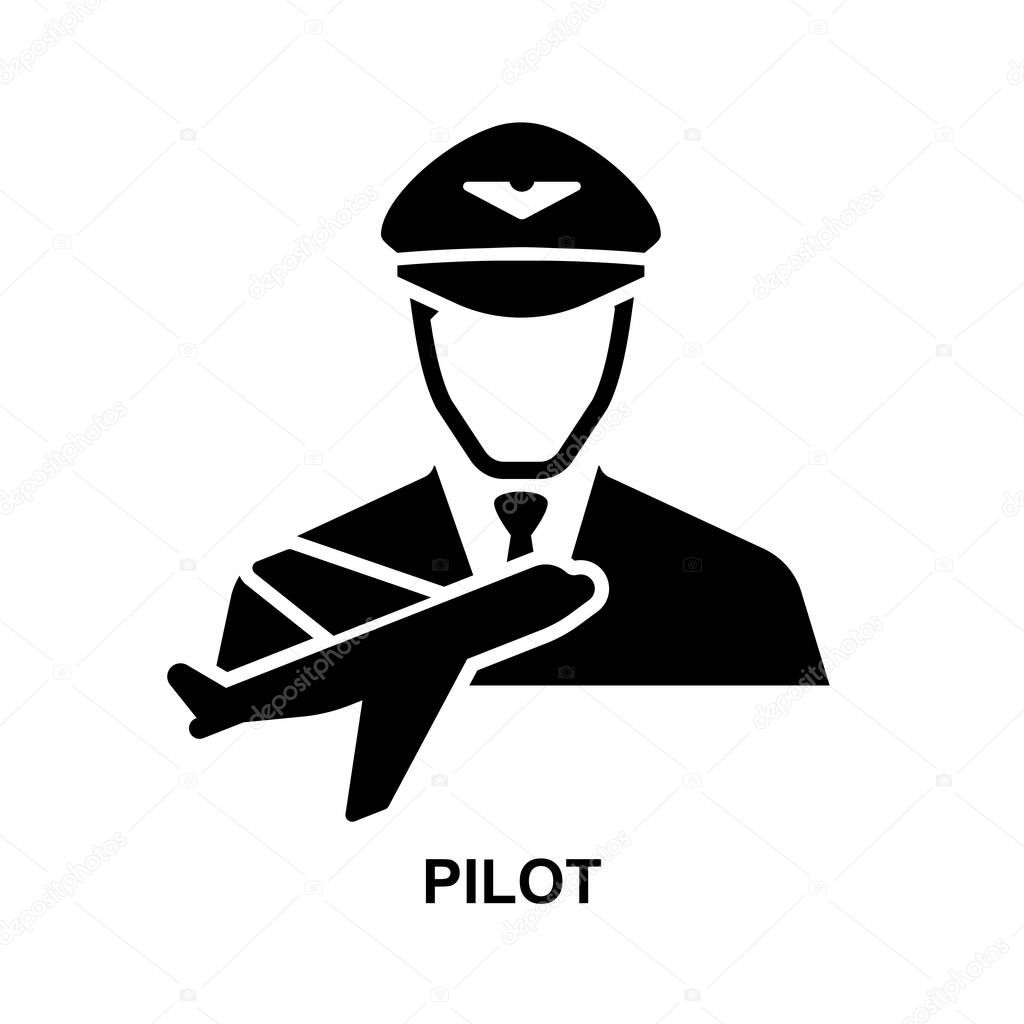 Pilot icon isolated on white background vector illustration.