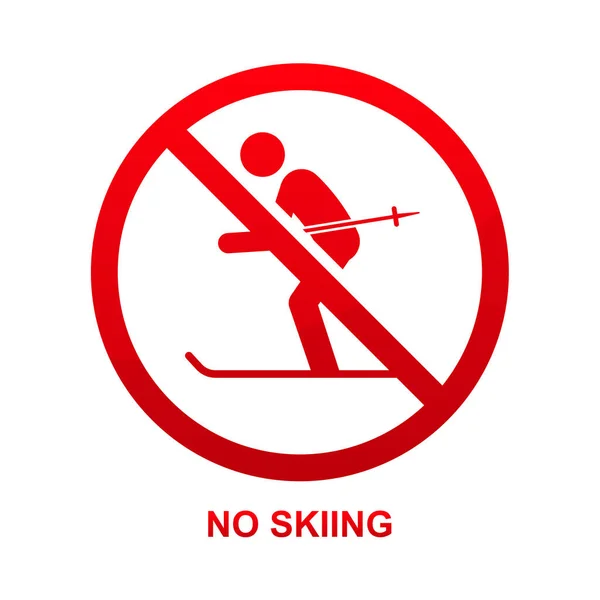 Aucun Signe Ski Isolé Sur Fond Blanc Illustration Vectorielle — Image vectorielle