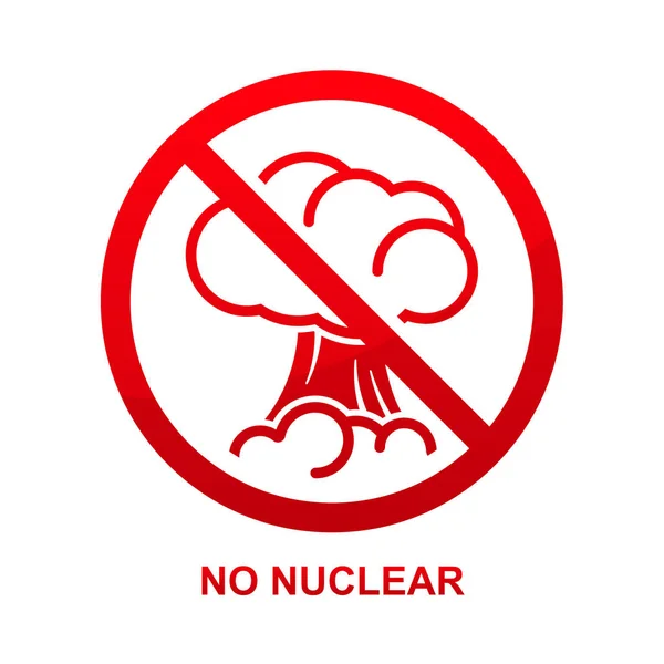 Nenhum Sinal Nuclear Isolado Ilustração Vetor Fundo Branco —  Vetores de Stock