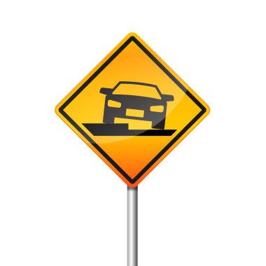 Beyaz arkaplan vektör illüstrasyonunda görünmeyen kaldırım işareti izole edildi.