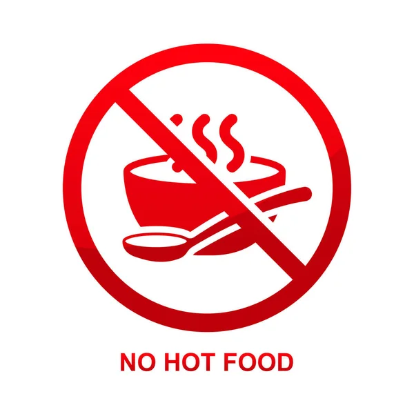 Hot Food Sign Isolated White Background Vector Illustration — Stock Vector