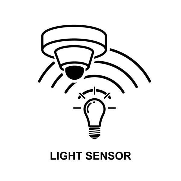 Icona Sensore Luce Isolato Bianco Baackground Vettoriale Illustrazione — Vettoriale Stock