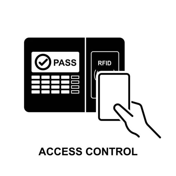 Εικονίδιο Ελέγχου Πρόσβασης Κάρτας Rfid Που Απομονώνεται Λευκή Διανυσματική Απεικόνιση — Διανυσματικό Αρχείο