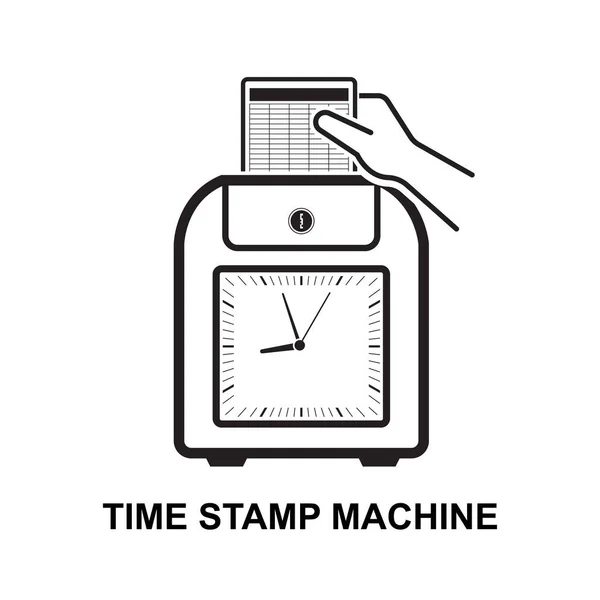 Time Stamp Machine Recorder Icon Isolated White Background Vector Illustration — Stockový vektor