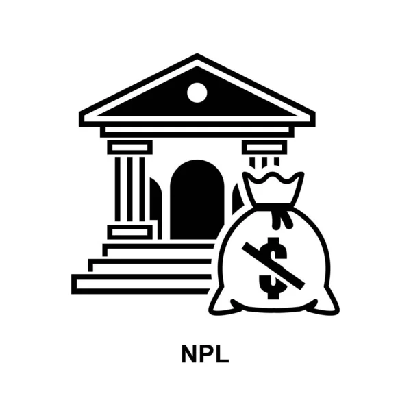 Npl Debt Icon Isolated White Background Vector Illustration — Vetor de Stock