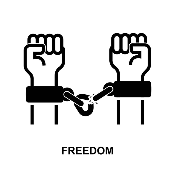 在白色背景矢量图上孤立的自由图标 自由和人权概念 — 图库矢量图片