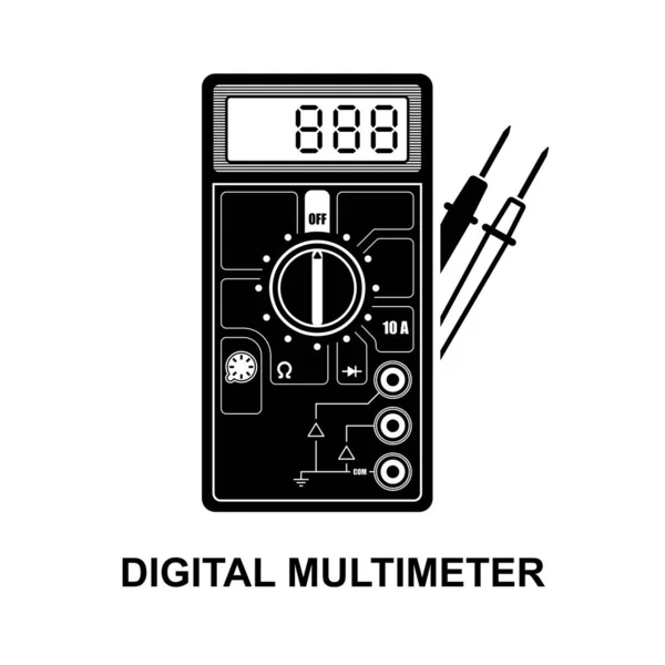 Icône Multimètre Numérique Isolée Sur Fond Blanc Illustration Vectorielle — Image vectorielle