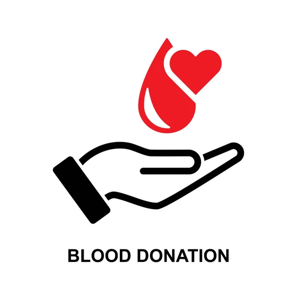 Icono Donación Sangre Aislado Ilustración Del Vector Fondo Blanco — Vector de stock