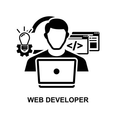 Web developer icon isolated on white background vector illustration.