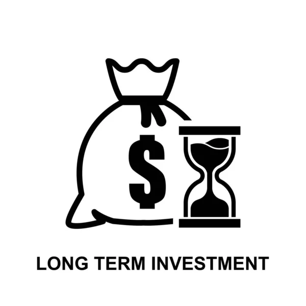Long Term Investment Icon Isolated White Background Vector Illustration — Stok Vektör