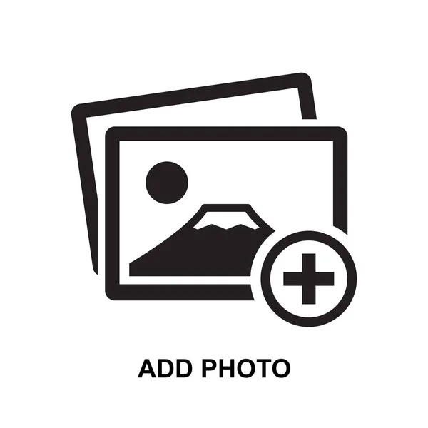 Add Photo Icon Isolated White Background Vector Illustration — Vetor de Stock