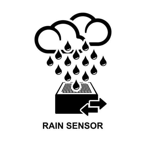 Icono Del Sensor Lluvia Aislado Ilustración Del Vector Fondo Blanco — Vector de stock