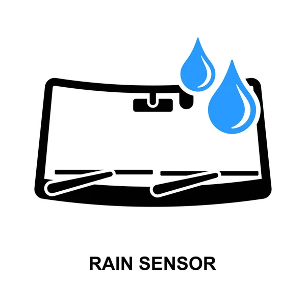 Icono Del Sensor Lluvia Del Coche Aislado Ilustración Del Vector — Vector de stock