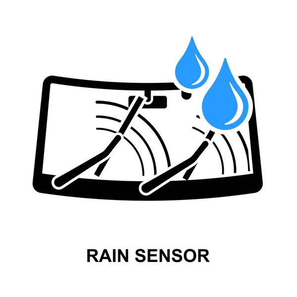 Icono Del Sensor Lluvia Del Coche Aislado Ilustración Del Vector — Vector de stock