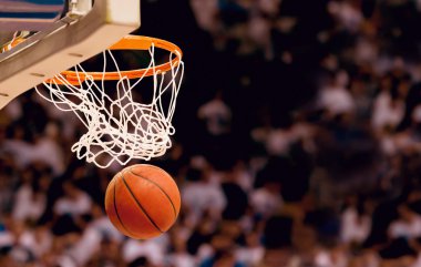 Basketball basket with ball
