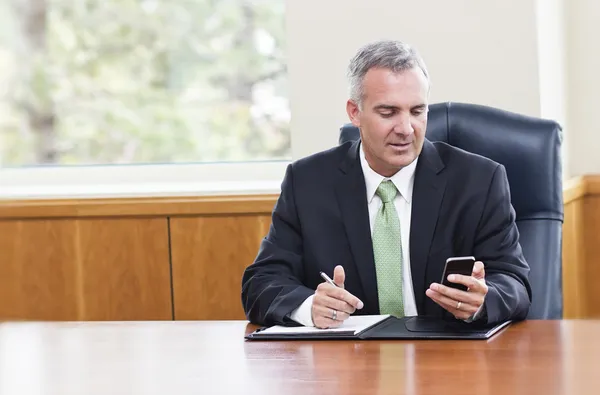 Mature Businessman working in his office — Stock Photo, Image