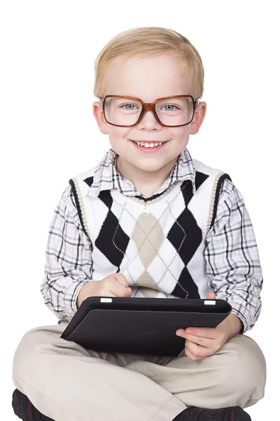 Kis fiú technológia geek — Stock Fotó
