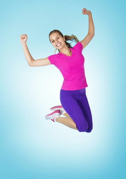 Glücklich gesunde hispanische Fitness-Frau — Stockfoto
