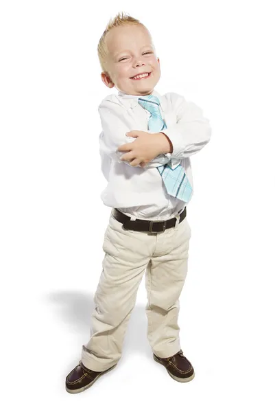 Piccolo uomo d'affari sorridente — Foto Stock