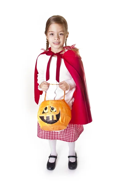 Schattig klein halloween trick-or-treater — Stockfoto