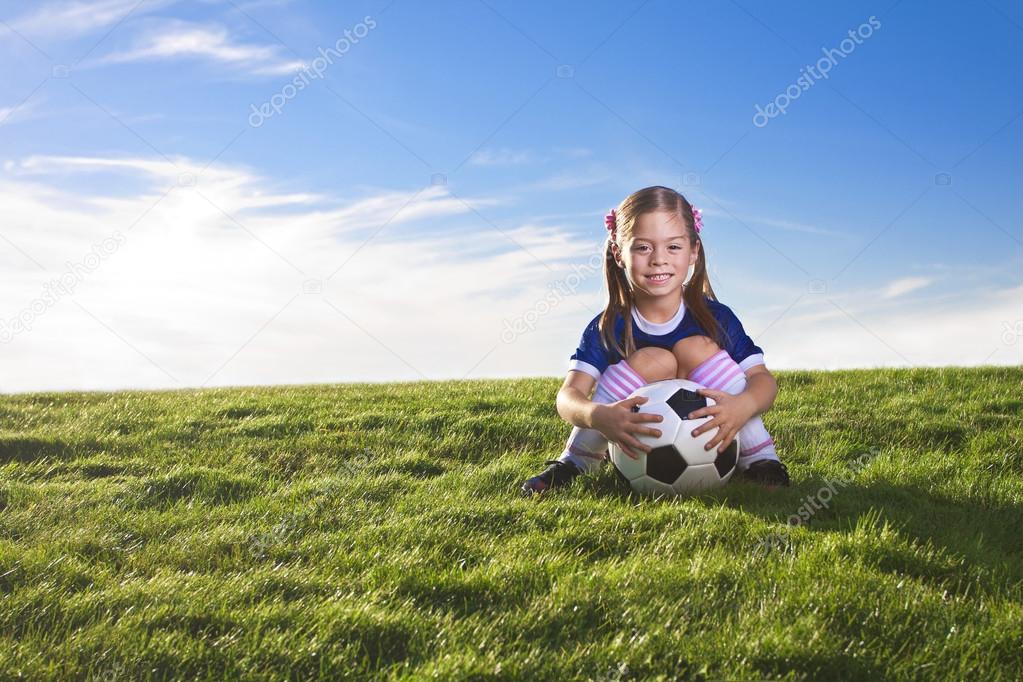 Cute little girl soccer player