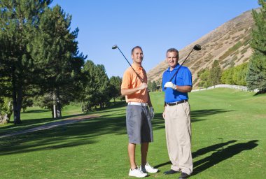 Golf golf sahasında geniş açılı görünüş