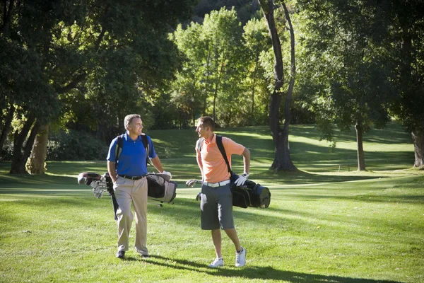 Golfers enjoying a day on the course — Stock Photo, Image