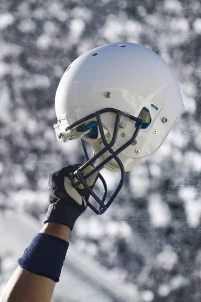 Voetbal helm met grunge achtergrond — Stockfoto