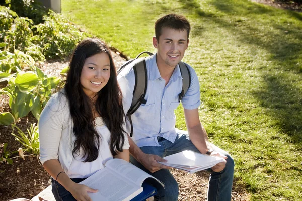 Young, attractive male and female students — Stock Photo, Image