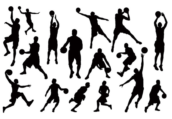 Silhouettes of Basketball Players
