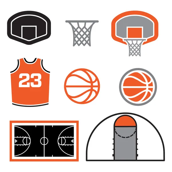 Elementos del Baloncesto — Vector de stock