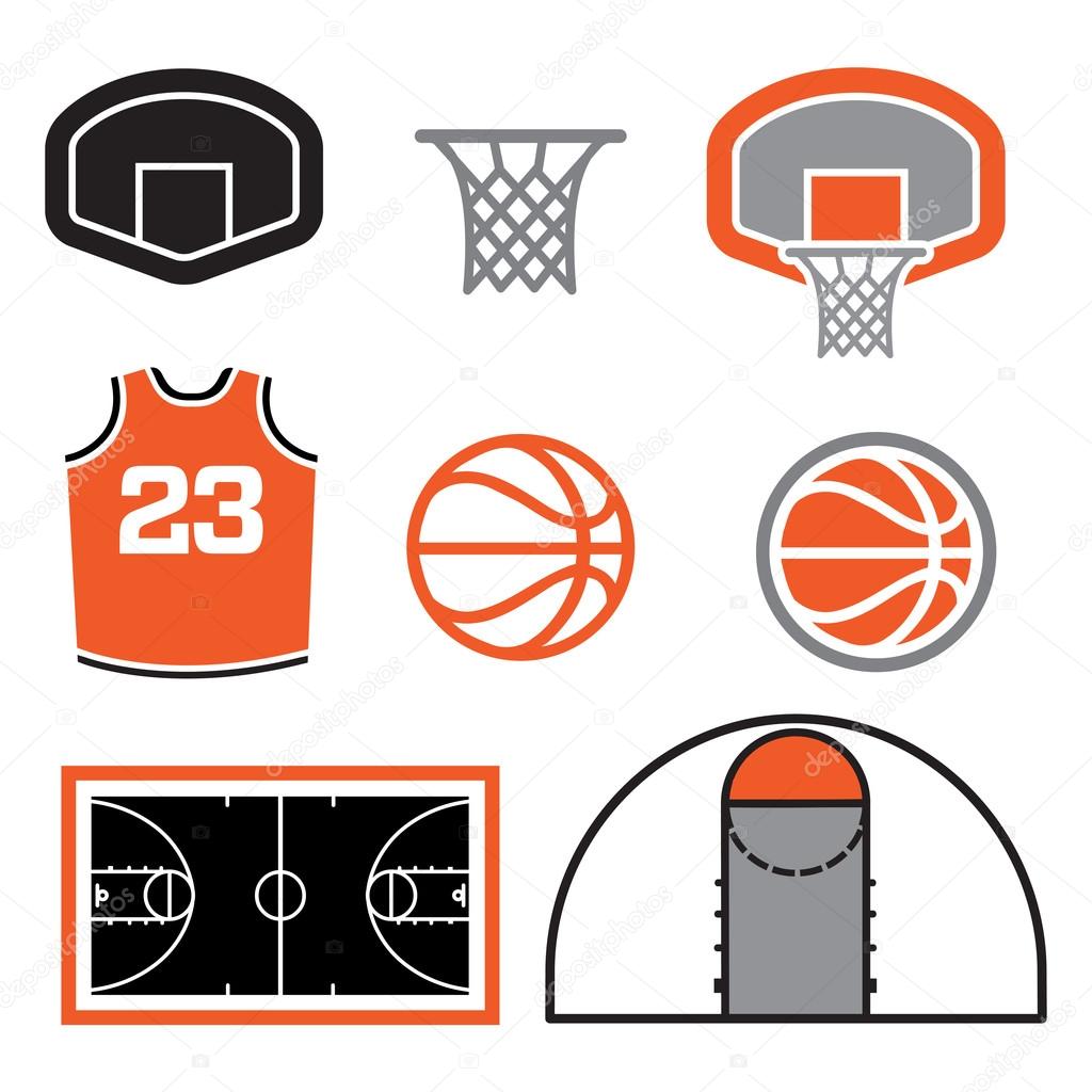 Basketball Elements Stock Vector by ©yobro10 41241447