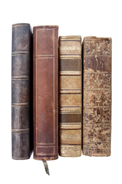 Старые кожаные книги — стоковое фото