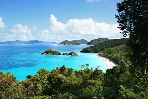 Vista aérea de Trunk Bay, St. John, Ilhas Virgens dos EUA — Fotografia de Stock