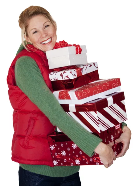 Kerstmis winkelen vrouw — Stockfoto