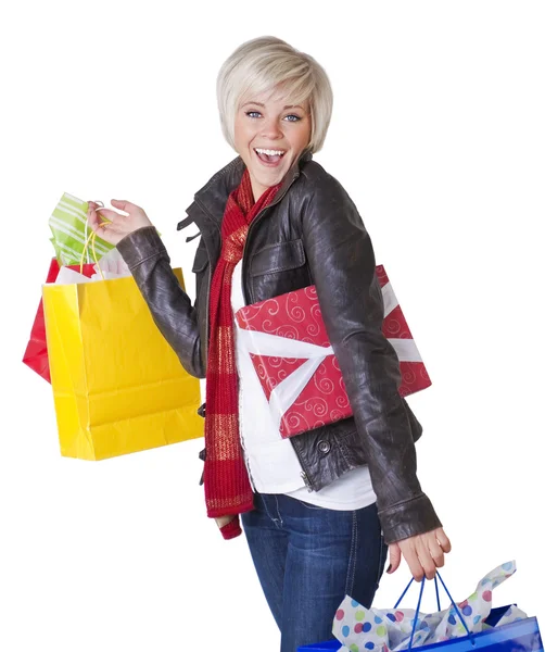 Glad kvinna shopper — Stockfoto