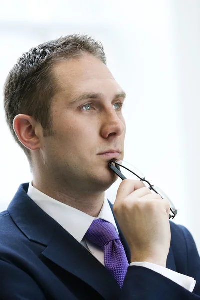 Thinking Businessman Portrait — Stock Photo, Image