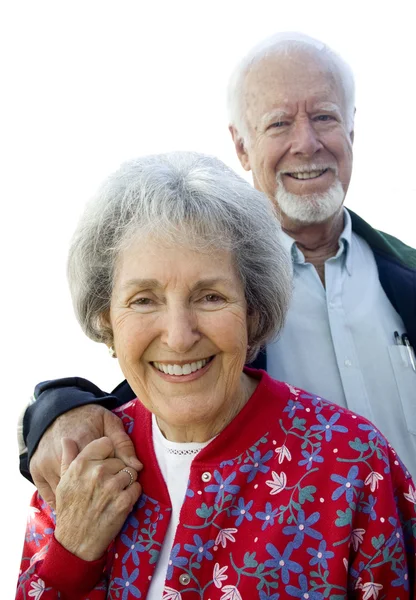 Seniorenpaar lächelt — Stockfoto