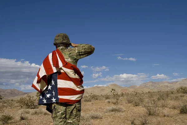 Patriotischer Soldat — Stockfoto