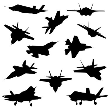 avcı uçakları silhouettes