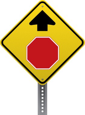 Stop ahead sign clipart