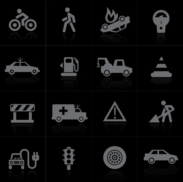 Symbole für die Verkehrsanwendung — Stockvektor